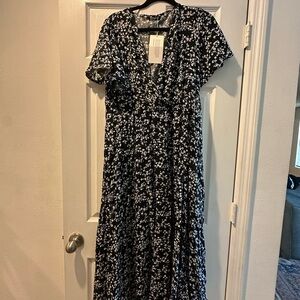 BloomChic Black and White Floral Maxi Dress